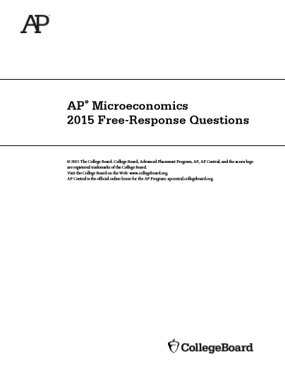 2015年AP微观经济学frq真题下载(PDF版)