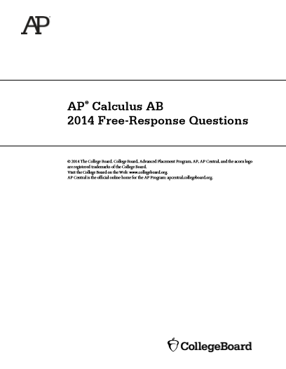 2014年AP微积分AB frq真题下载(PDF版)
