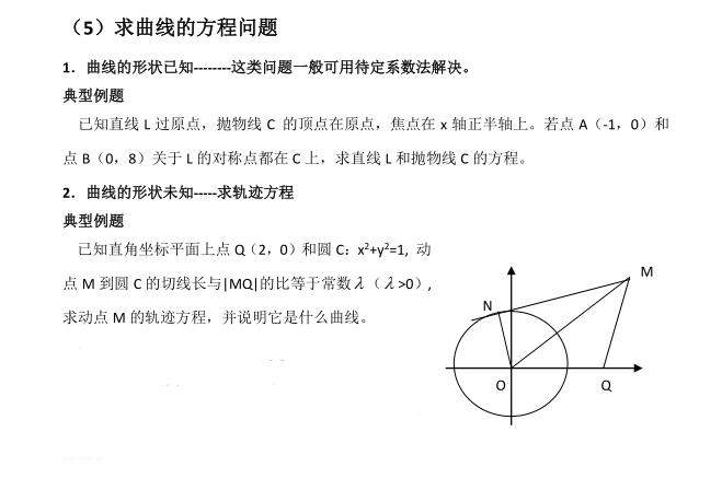 高考数学圆锥曲线题型