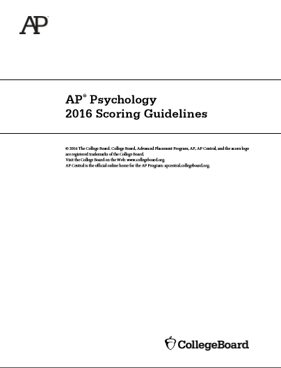 2016年AP心理学 sg真题下载(PDF版)