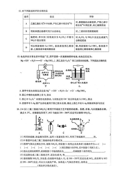 2017南昌一模化学试题及答案