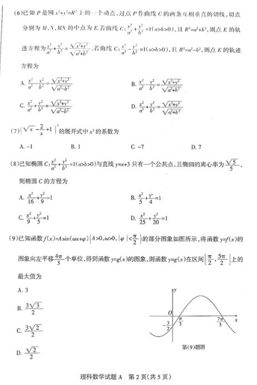 2017山西一模理科数学答案