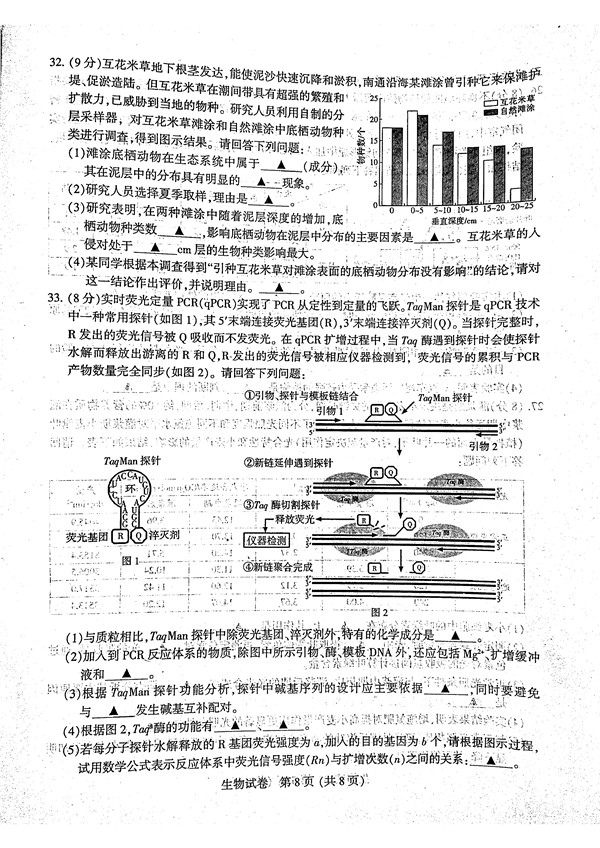 2017年3月江苏省六市高三第二次调研生物试题及答案