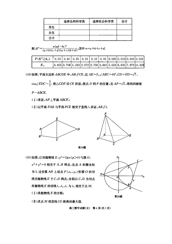 2017合肥二模文科数学试题及答案