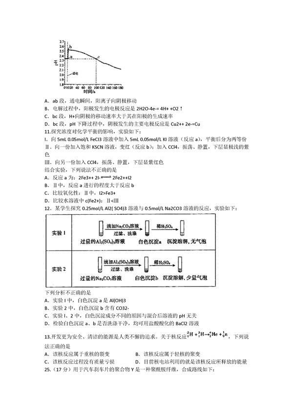 2017北京朝阳区高三一模化学试题及答案