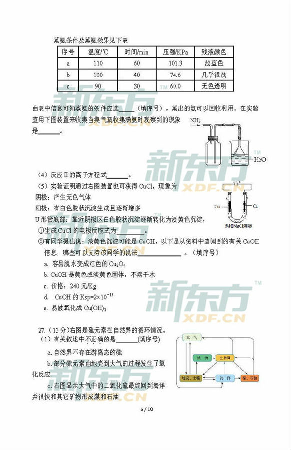 2017北京平谷区高三一模化学试题及答案