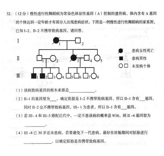 2017东北三省四市二模生物试题及答案