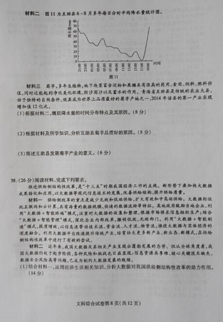 2017东北三省三校二模地理试题及答案