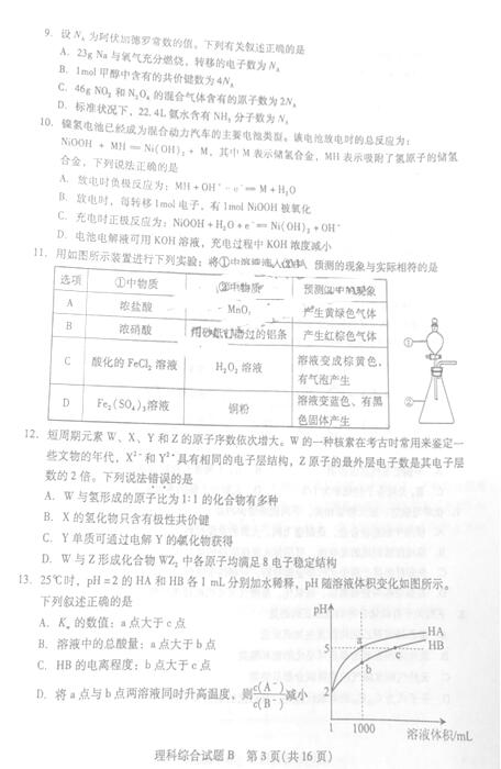 2017广州二模理综试题及答案