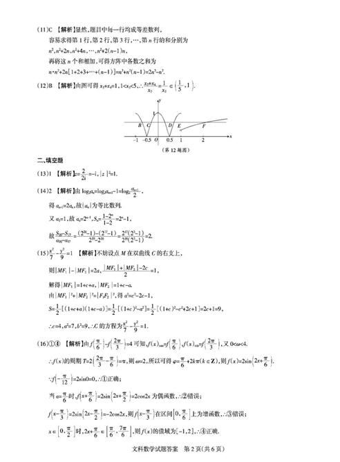 2017山西4月百校联考文科数学试题及答案 2017山西4月百校联考文科数学试题及答案