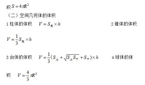 高中数学必修一知识点：空间几何体