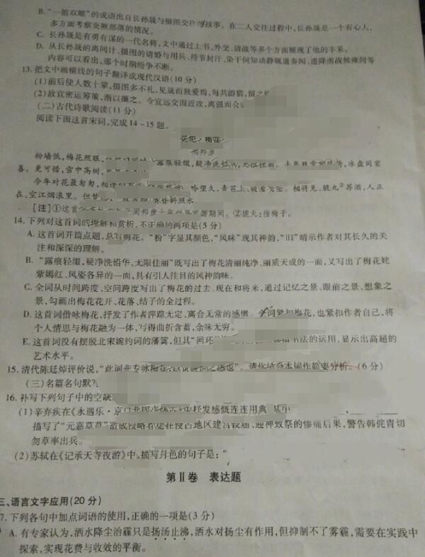 2017年华大新高考联盟高三5月质量测评语文试题及答案 2017年华大新高考联盟高三5月质量测评语文试题及答案