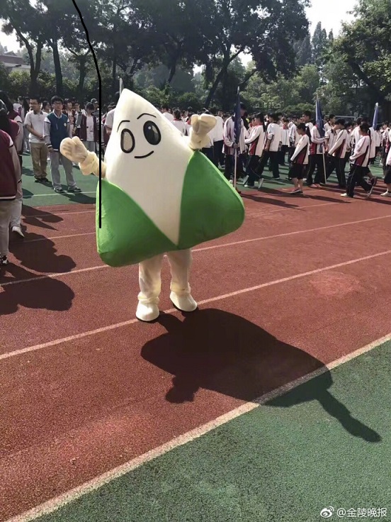 端午前夕 南京玄武高中校长为高考考生壮行 扮成粽子 端午前夕 南京玄武高中校长为高考考生壮行 扮成粽子