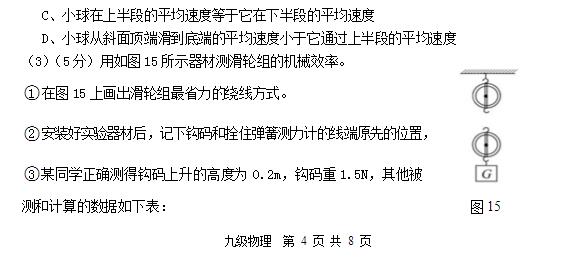 2017中考物理必做的一套模拟试卷