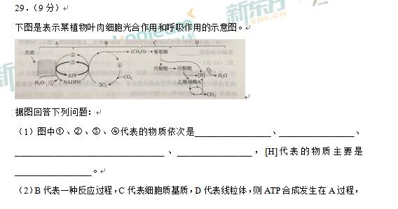 2017重庆高考理综试题及答案