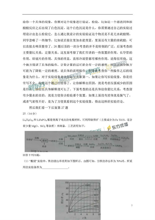 新东方名师王涛解析2017全国1卷高考化学试卷