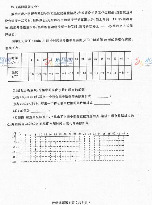 山东烟台2017中考数学试题及答案
