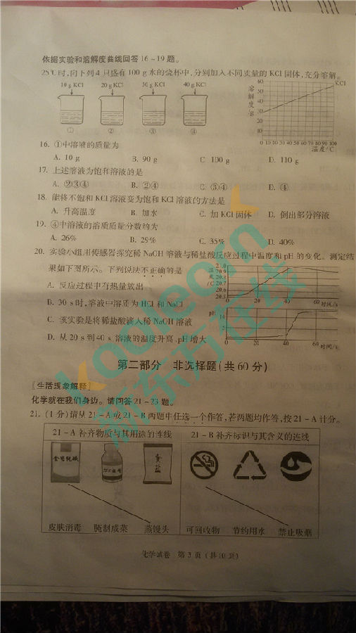 高清：2017北京中考化学试题(图片版)