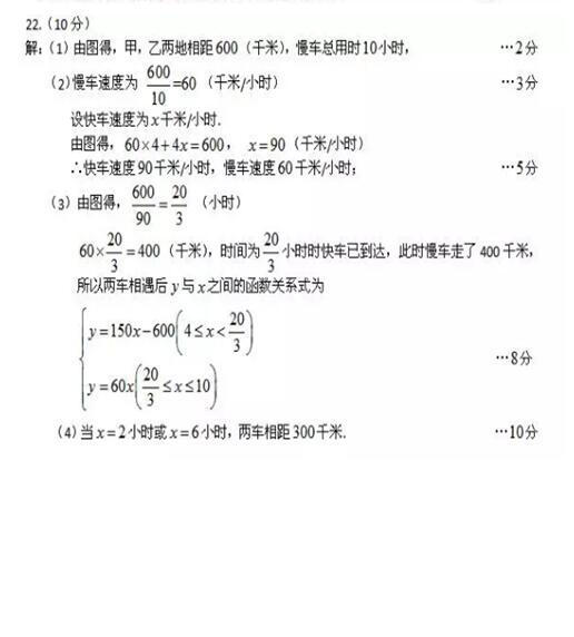 新疆乌鲁木齐2017中考数学试题及答案