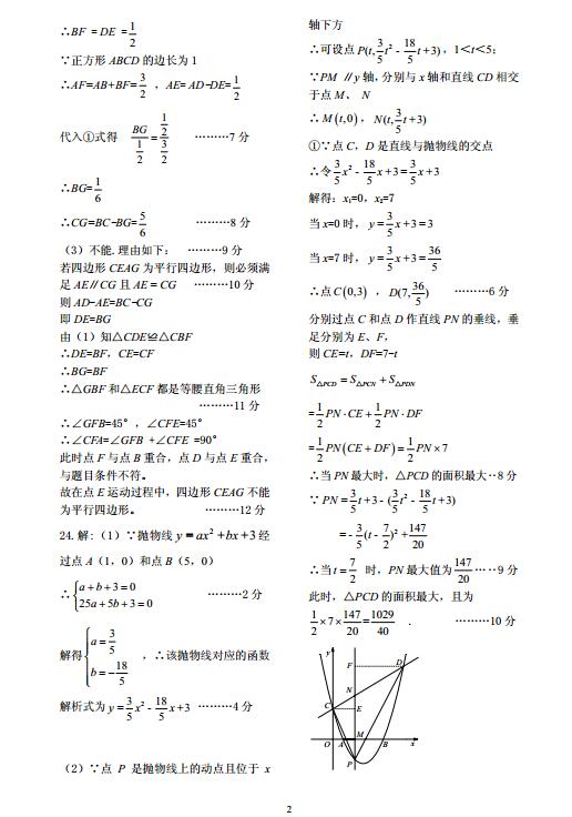 海南2017中考数学试题及答案