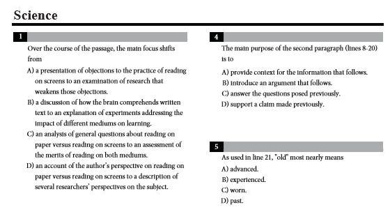 新SAT阅读练习题及答案第二页