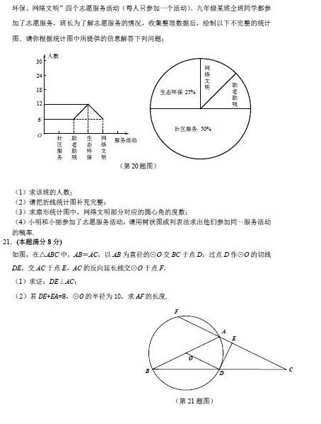 山东东营2017中考数学试题及答案