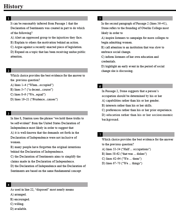 新SAT阅读练习题及答案第二页