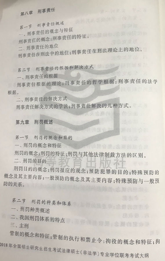2018法律硕士(非法学)考研大纲已发布(图片版) 2018法律硕士(非法学)考研大纲已发布(图片版)