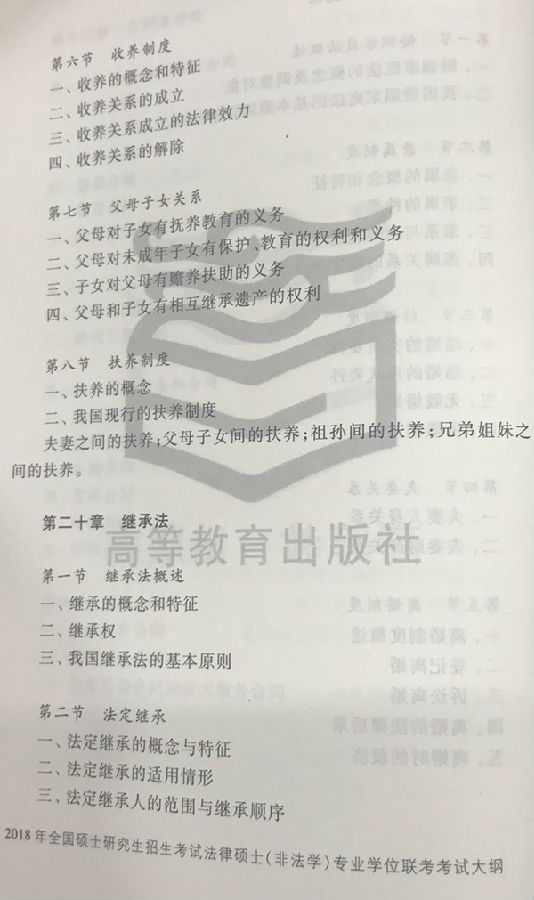 2018法律硕士(非法学)考研大纲免费下载