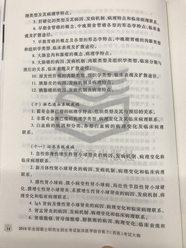 2018西医综合考研大纲免费下载