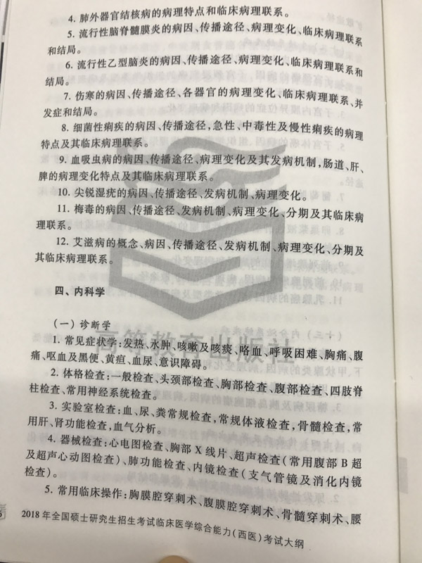 2018西医综合考研大纲免费下载