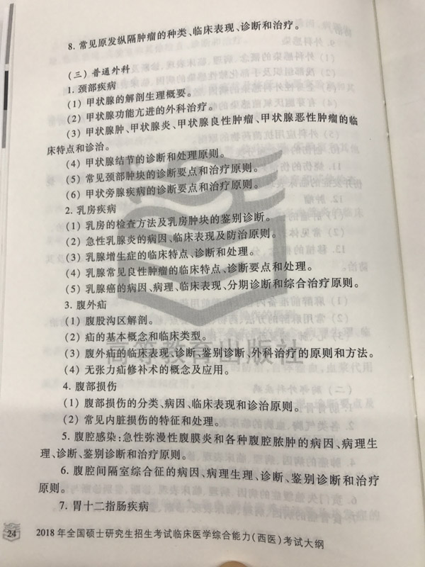 2018西医综合考研大纲已发布(图片版)