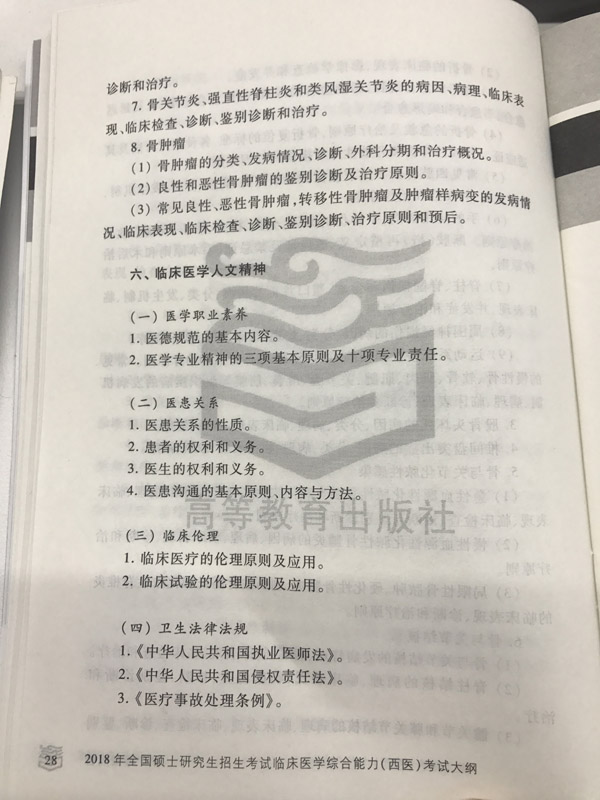 2018西医综合考研大纲已发布(图片版)