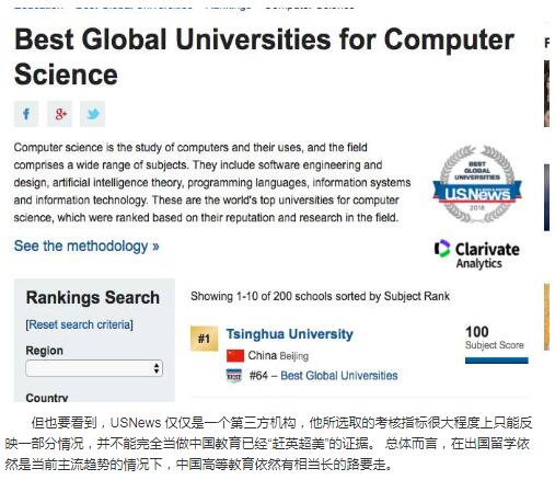 2018年USNews全球大学排行榜