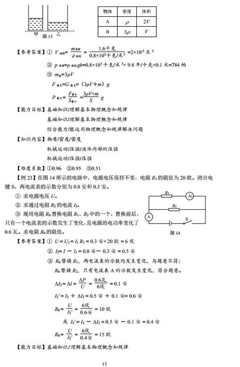 上海2018年初中物理课程终结性评价指南