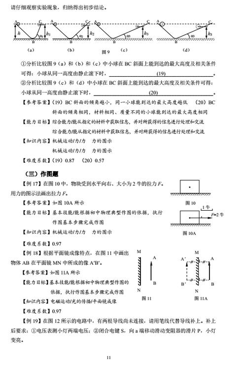 上海2018年初中物理课程终结性评价指南