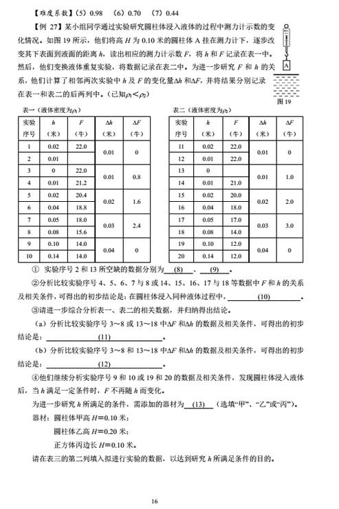 上海2018年初中物理课程终结性评价指南