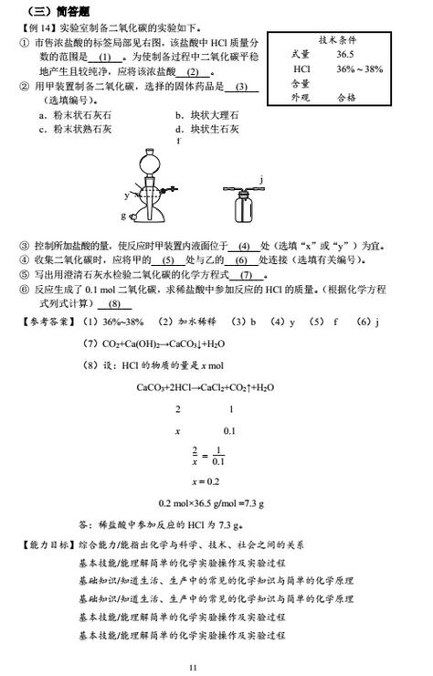 上海2018年初中化学课程终结性评价指南