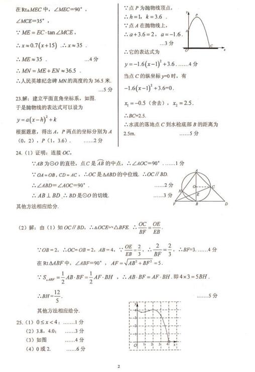 2018北京丰台区初三期末数学试题及答案