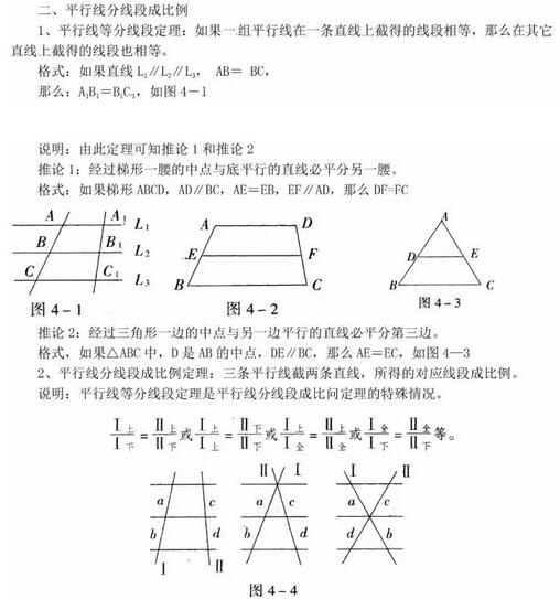 2018中考数学必备知识点：相似形