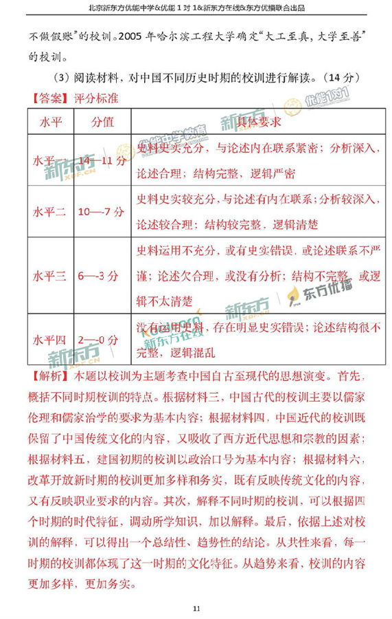 2018北京东城区高三一模文综试题及答案解析