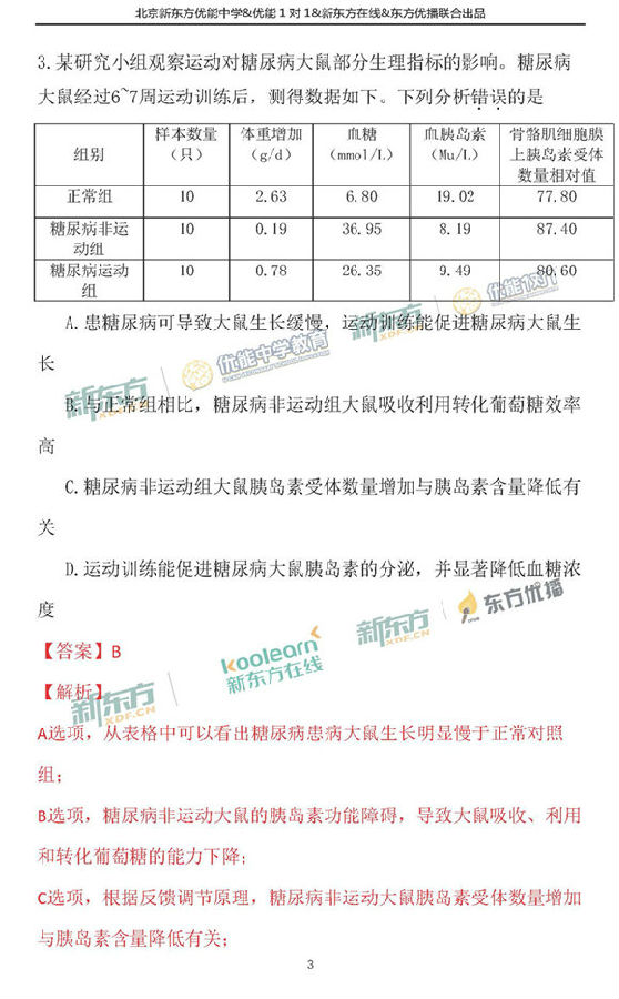2018北京西城区高三一模理综试题及答案解析