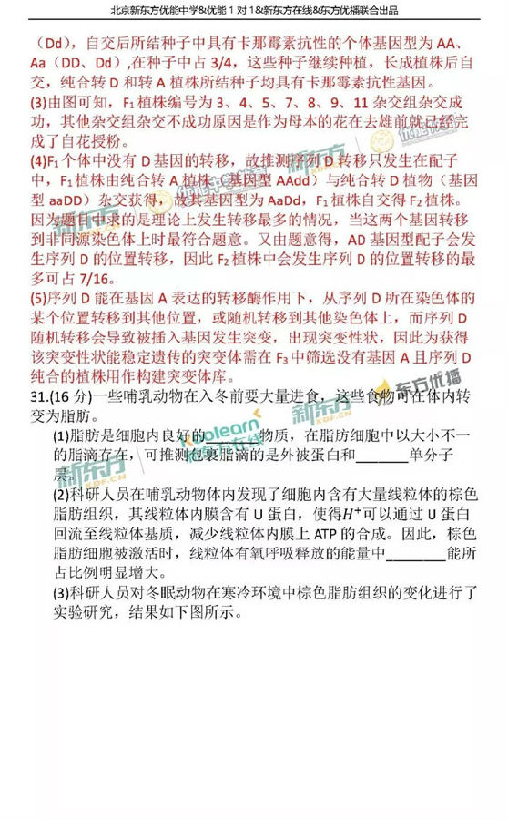 2018北京海淀区高三一模理综试题及答案解析