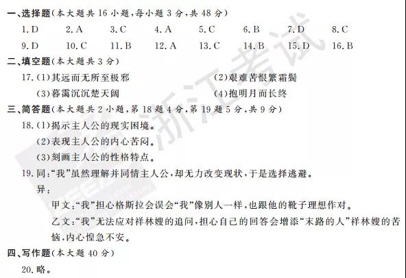 2018年4月浙江高考学考选考语文试题及答案