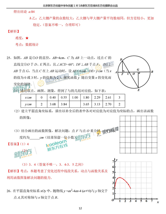 北京朝阳区2018中考数学一模试题及答案