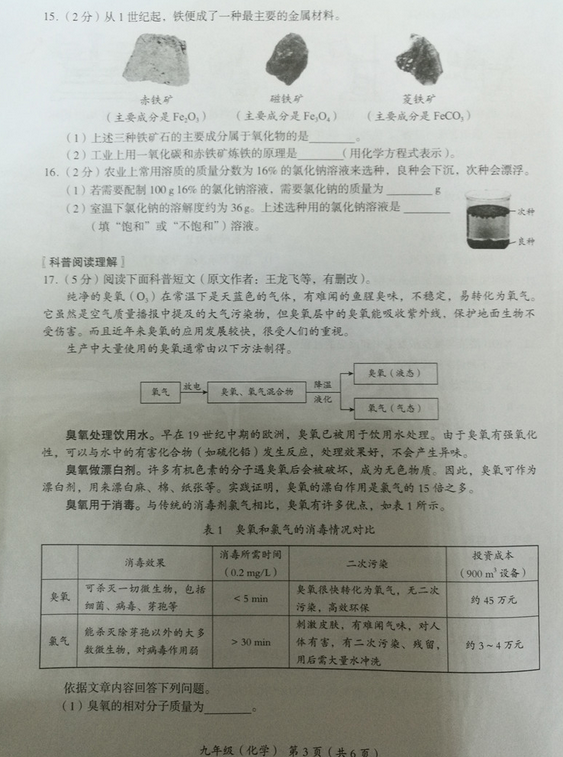 北京海淀区2018中考化学一模试题及答案