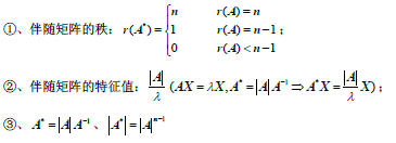 线性代数公式大全之伴随矩阵