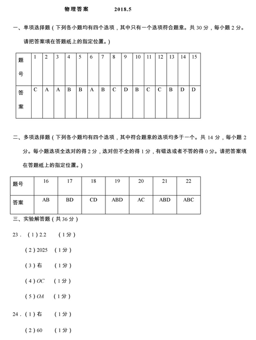 北京大兴区2018中考物理一模试题及答案