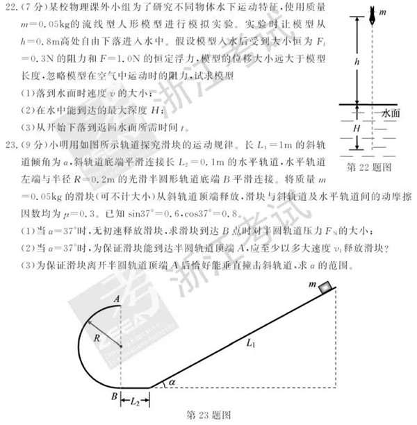 2018年6月浙江高考学考选考物理试题和答案