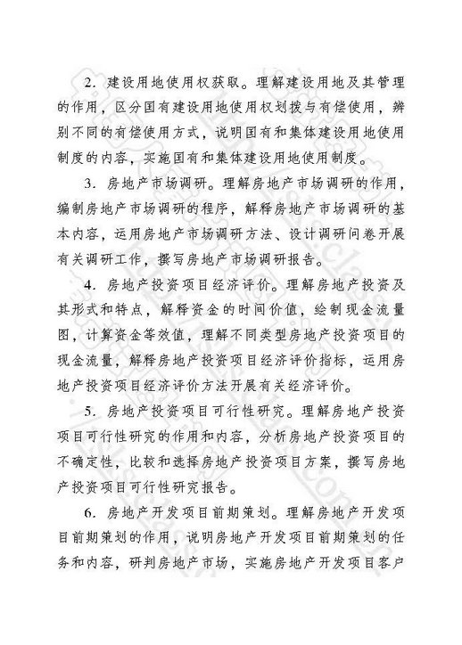 2018年中级经济师考试大纲-房地产经济专业知识与实务